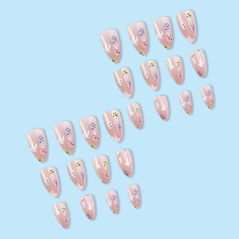 Wholesale 24 Pieces/box Easter Colorful Bunny Nails Kits Nail Stickers ACC-NS-QXJ008