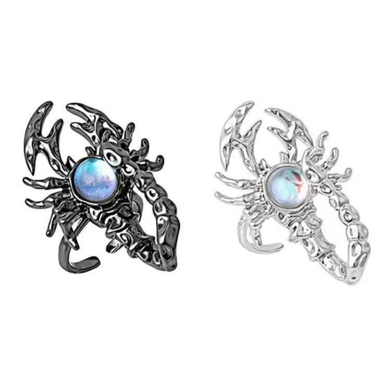 Wholesale Alloy Personality Moonstone Scorpion Open Rings ACC-RS-ShaoYu001