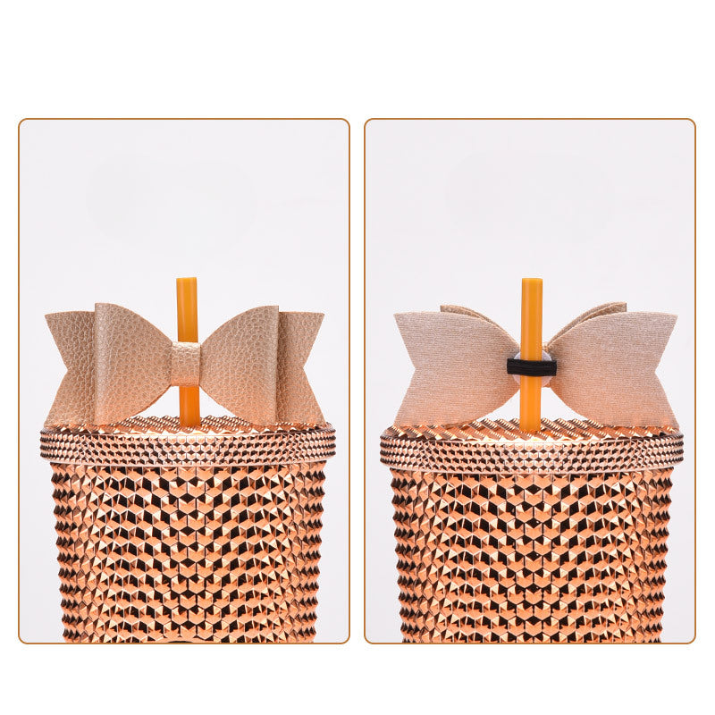 Wholesale Bow  Straw Tube Cap Synthetic Leather Cup DIY Straw Accessories Straw Cover ACC-SCR-MaiGuo002