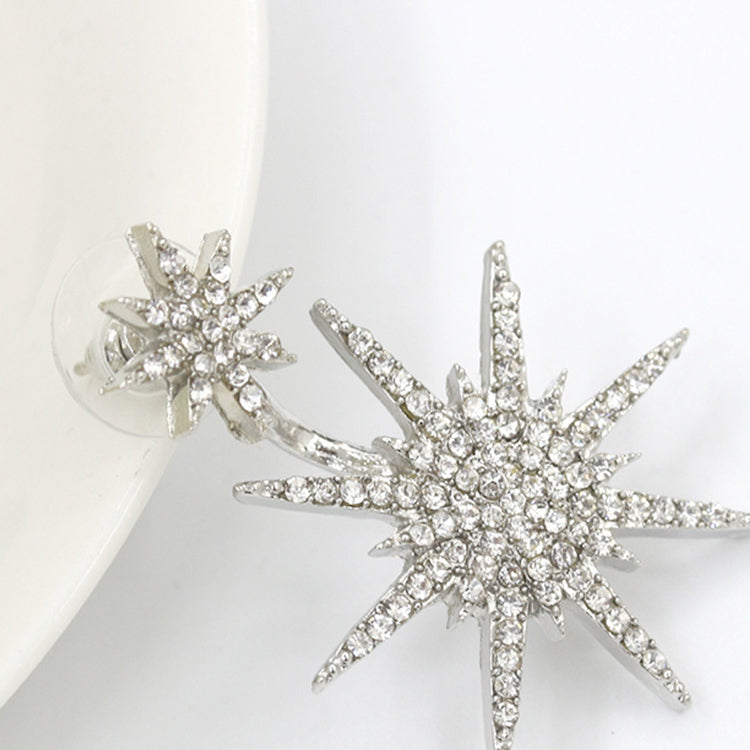 Wholesale Diamond Back Hanging Snowflake Earrings Six-pointed Star Accessories Earrings Set ACC-ES-CMi020