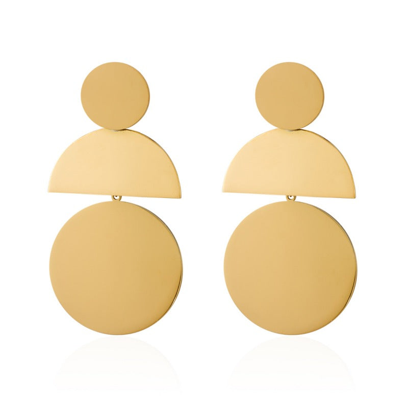 Wholesale Niche Exaggerated Geometric Irregular Titanium Steel Earrings ACC-ES-BangJie003