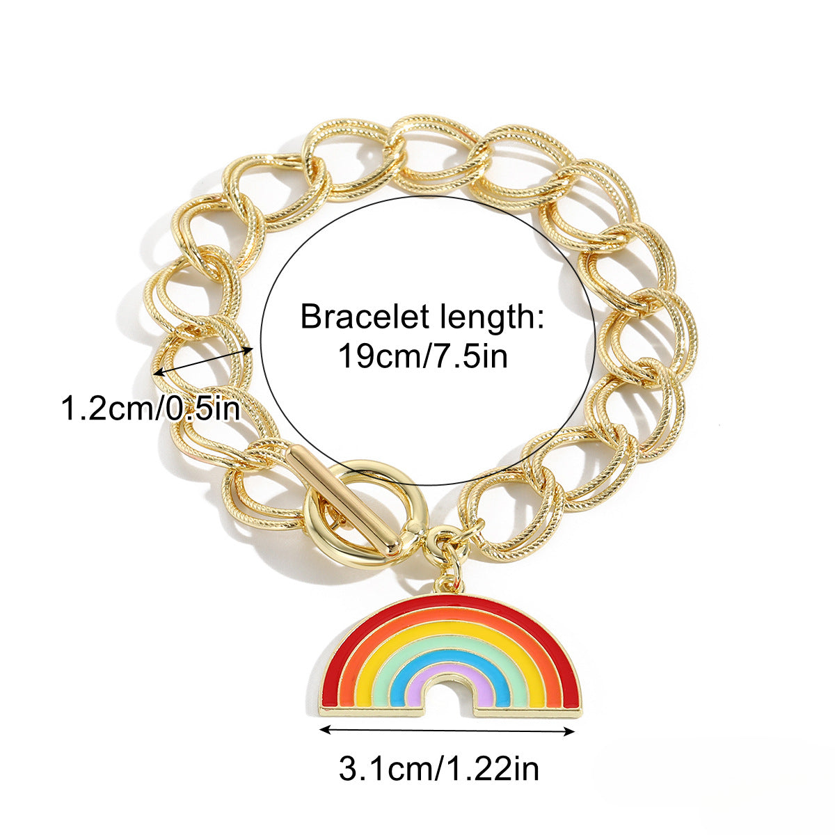 Wholesale Rainbow Couple Beaded Bracelet Heart Shape Magnetic Bracelet ACC-BT-ManYi005