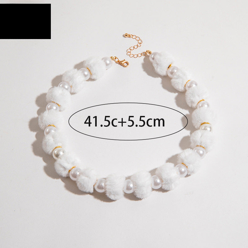 Wholesale Colorful Beaded Pom Pom Beaded Christmas Series Necklace ACC-NE-YongGe014