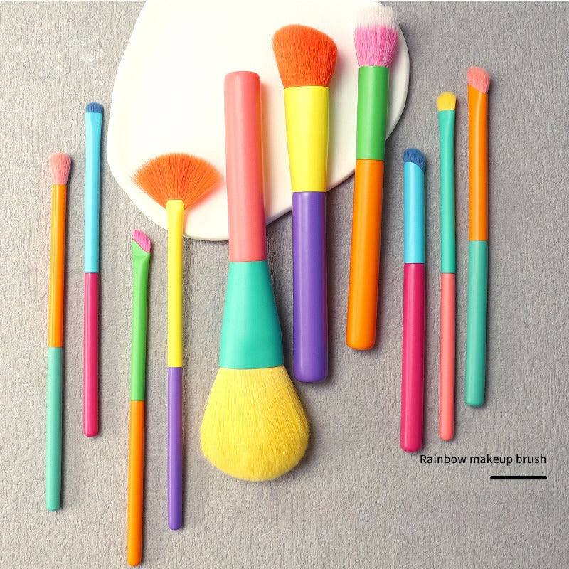 Wholesale Colorful 10pcs/set Loose Powder Eyeshadow Makeup Brush Set ACC-MB-Feim002