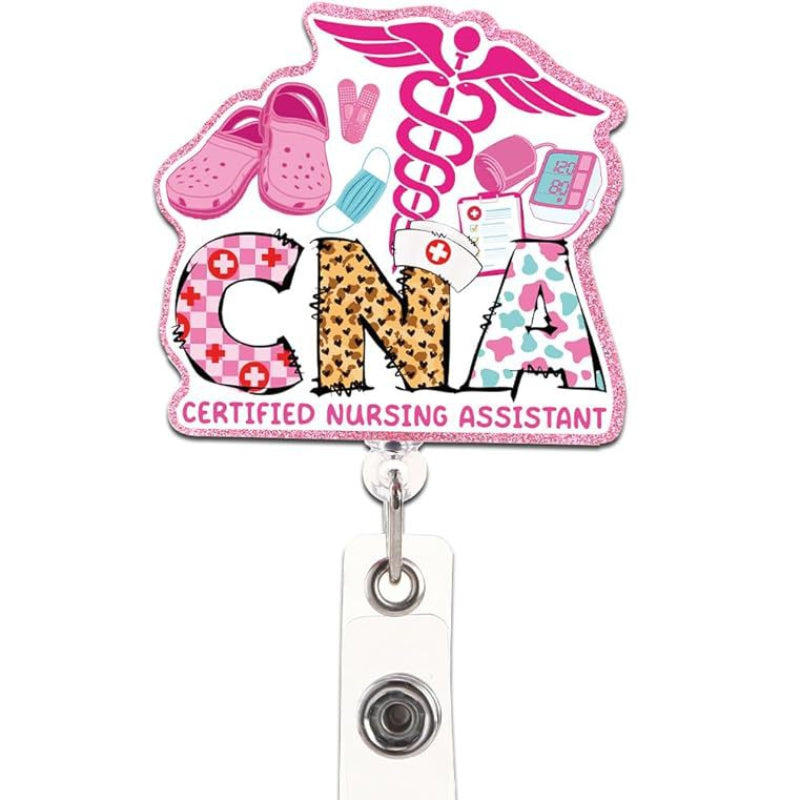 Wholesale Glitter Nurse Acrylic Doctor and Nurse Badge Reels Keychains ACC-KC-ChiHai021
