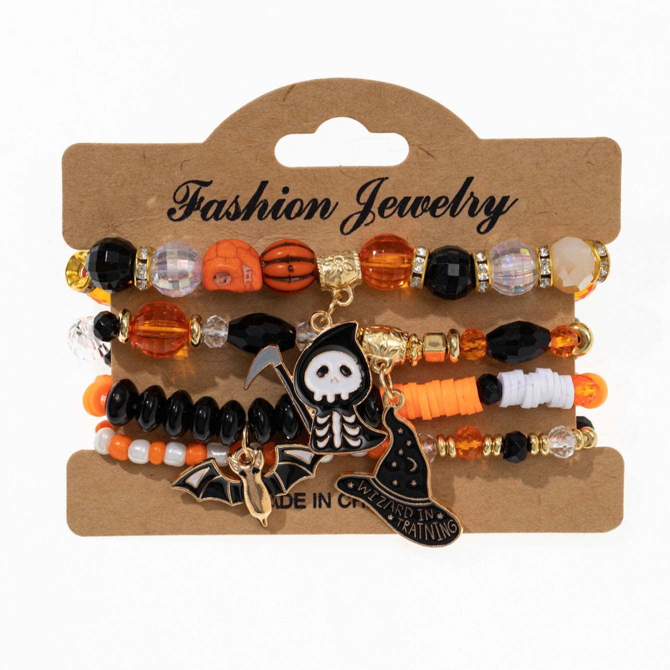 Wholesale Halloween Bat Spider Pumpkin Soft Clay Elastic String Bracelet ACC-BT-Xunru003