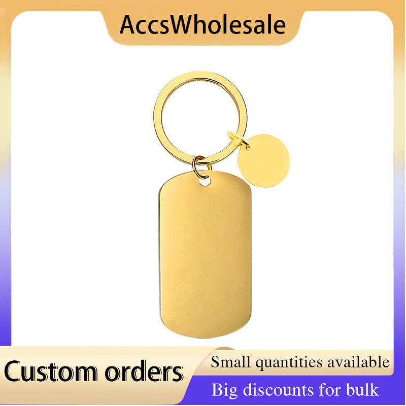 Custom Keychain with Laser Engraved Text or Logo - Multi-color Small Round Metal Keychain