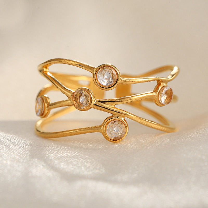 Wholesale Stainless Steel Micro Inlaid Zircon Loose Rings ACC-RS-TaiMei003