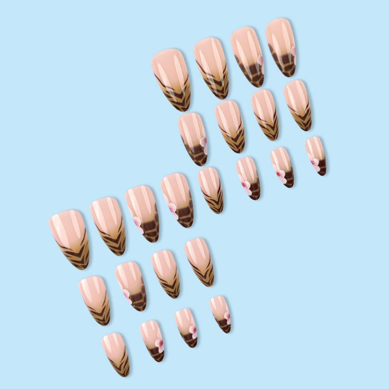 Wholesale 24 Pieces/box Leopard Water Drop Nails Kits Nail Stickers ACC-NS-QXJ046