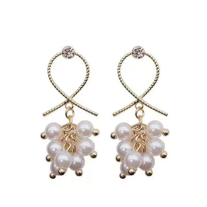 Wholesale Temperament Pearl Alternating Tassel Earrings ACC-ES-JiuW001