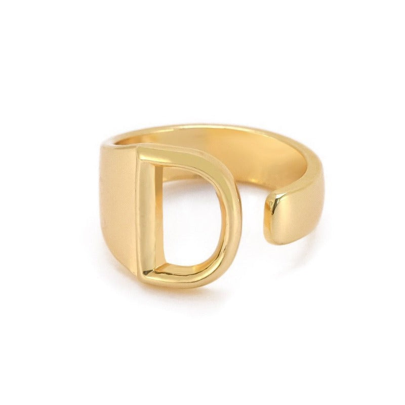 Wholesale English Letter Ring Open Adjustable Ring ACC-RS-TuCai001