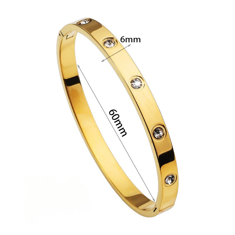 Wholesale Titanium Steel Inlaid Ten Diamond Bracelet ACC-BT-Ruif008