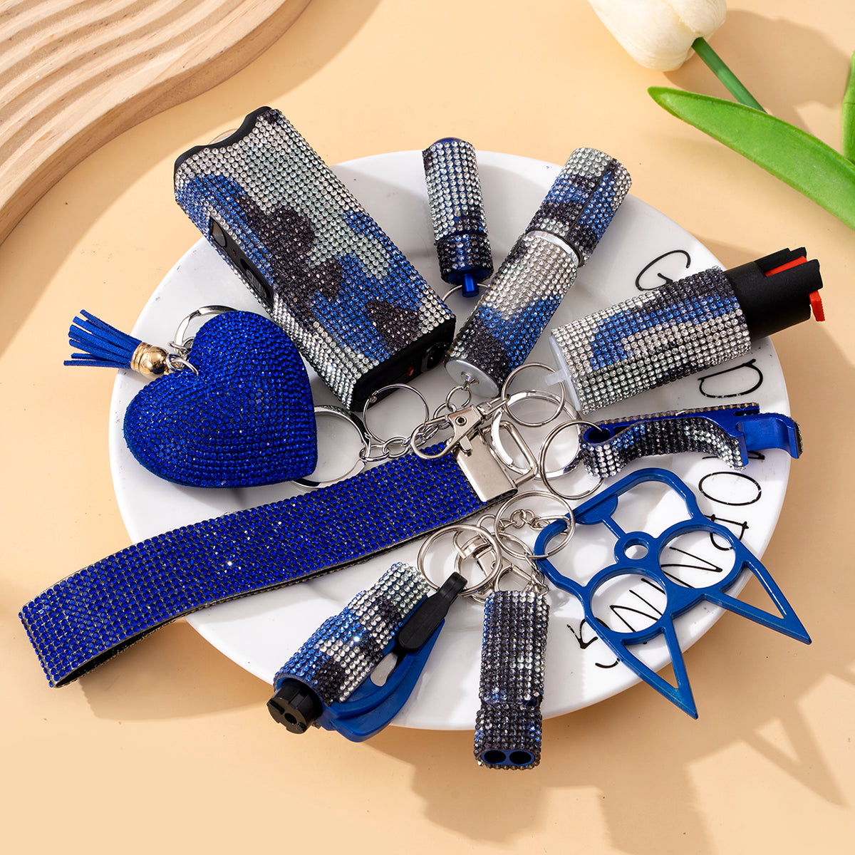 Wholesale Outdoor DIY Keychain 11-piece Set Jewelry Accessories Bottle Convenient Keychain Pendant ACCVIP-KC-ZhiYa020