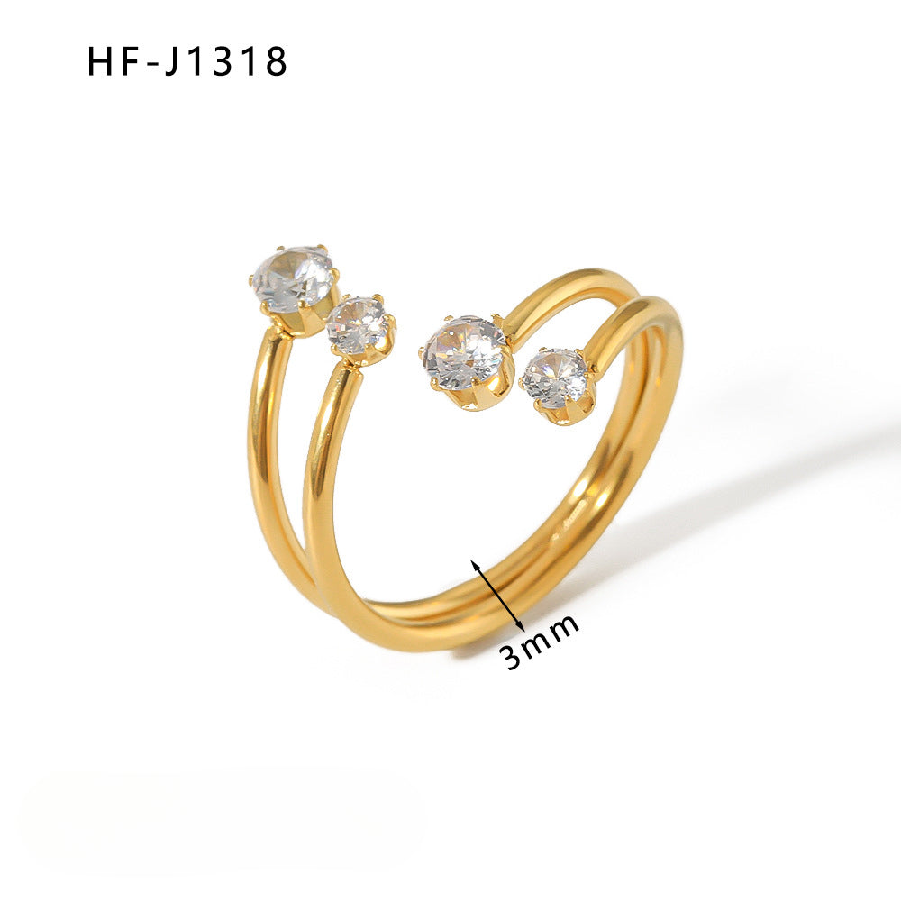 Wholesale Vintage Open Zircon Inlaid Stainless Steel Rings ACC-RS-XinY013