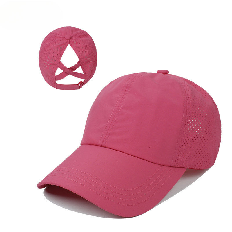 Wholesale Solid Color Baseball Cap Casual Cross Ponytail Cap Hat ACC-HT-KeNian001