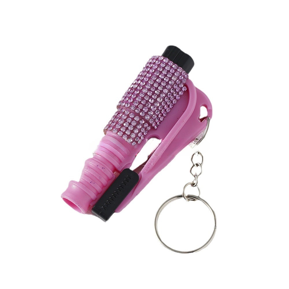 Wholesale Outdoor Safety Hammer Mini Car Diamond Keychain ACCVIP-KC-ZhiYa015