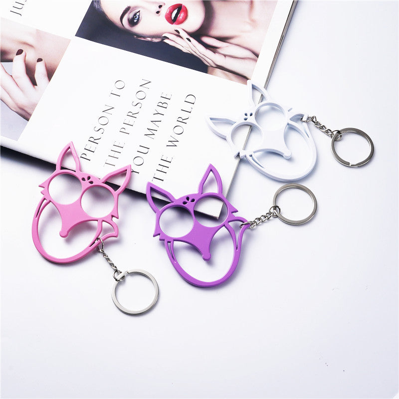 3PCS Fox Shape Keychain with 2-Finger Ring Design, Compact Key Ring Accessory, Creative Animal Keychain Set, Portable Everyday Carry, Durable Build, Stylish Bag and Key Decor