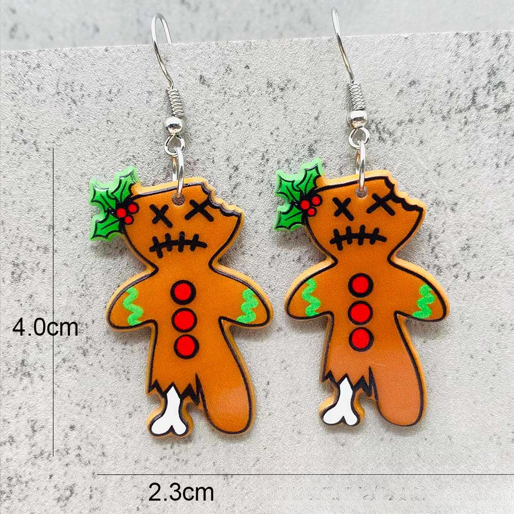 Wholesale Christmas Snowflake Elk Bell Christmas Dwarf Acrylic Earrings ACC-ES-ChenY085