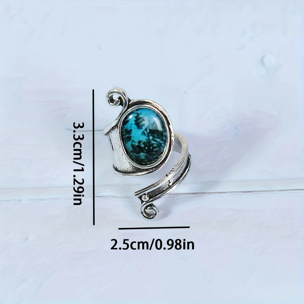 Wholesale Bohemian Vintage Turquoise Open Rings ACC-RS-MingC001