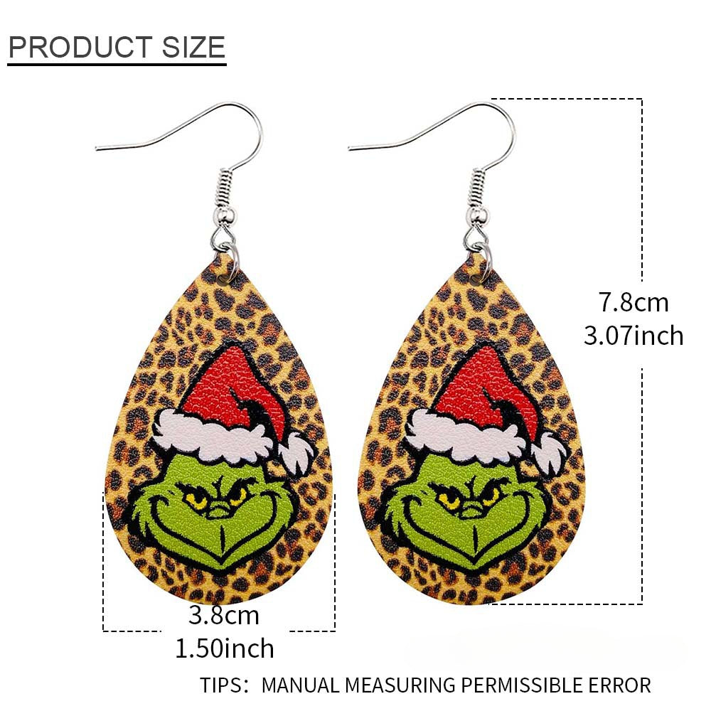 Wholesale Christmas Green Frog Leather Earrings ACC-ES-ChenY038