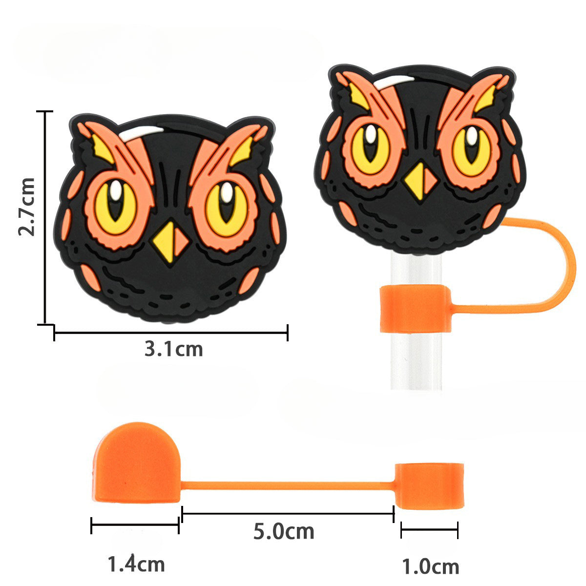 Wholesale Random 100pcs Halloween 10mm PVC Soft Straw Tube Cap ACC-SCR-RYY072