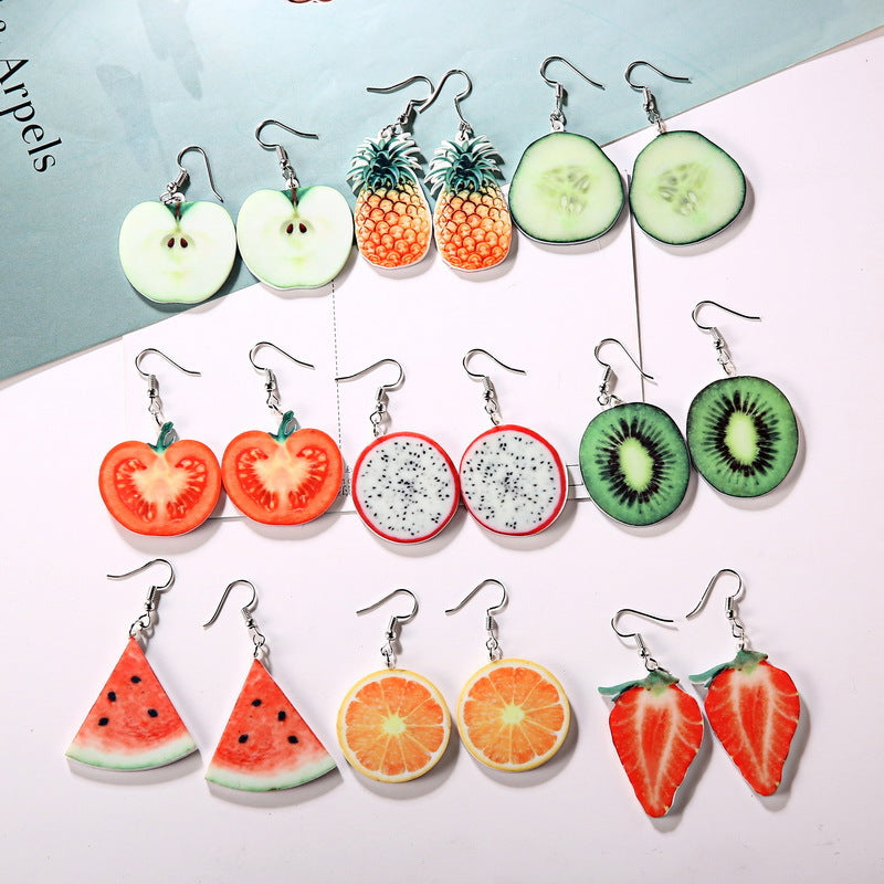 Wholesale Creative Fruit Earrings Pineapple Fruit Studs Earrings