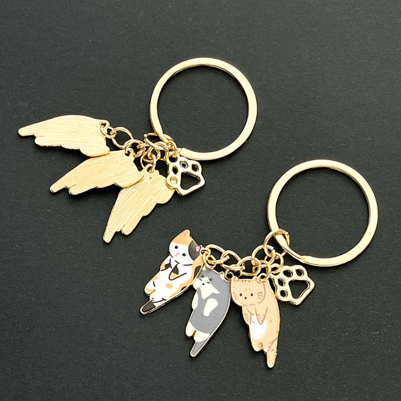 Wholesale Oil Dripping Cute Cat Keychain ACC-KC-Luneng001