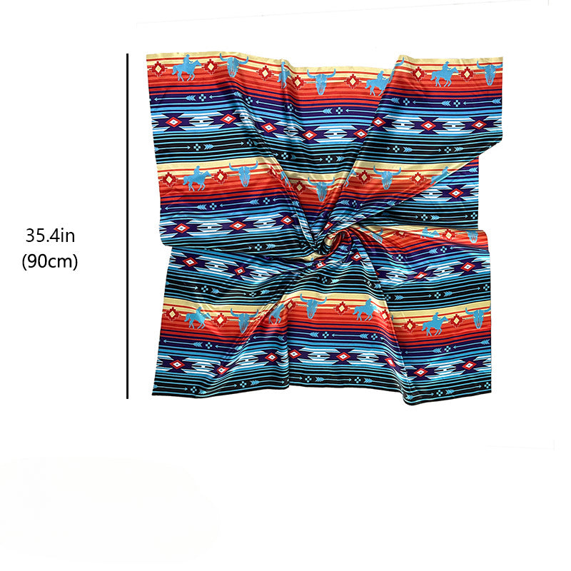 Wholesale Western Style Aztec Striped Satin Scarf Silk Scarf ACC-SS-HY004