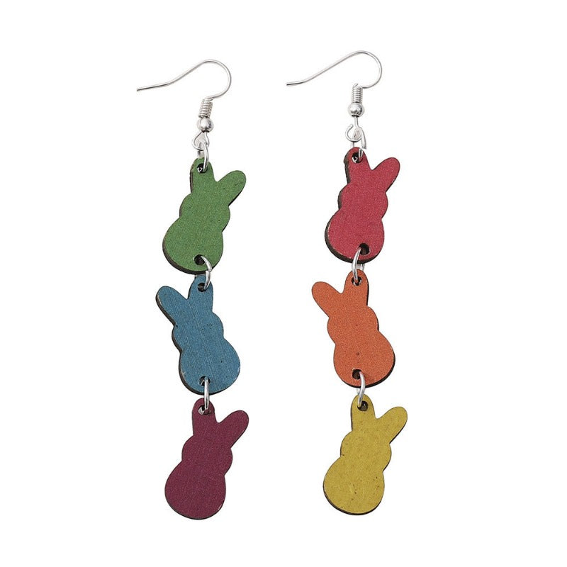 Wholesale Easter Colorful Bunny Stitching Earrings ACC-ES-ChuLian120