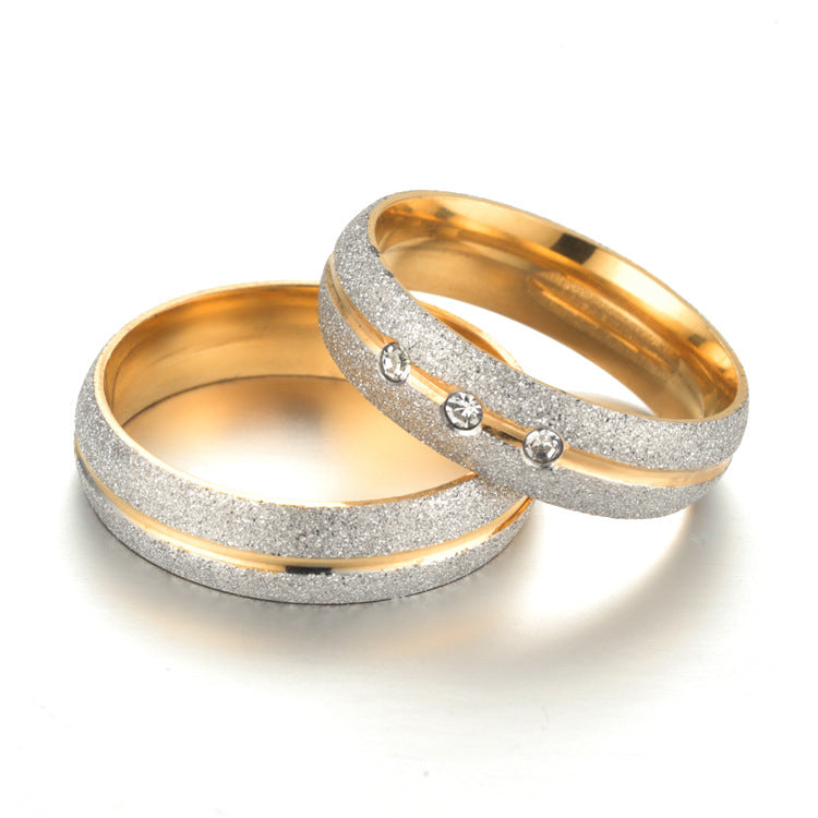 Wholesale  two-color stainless steel couple ring