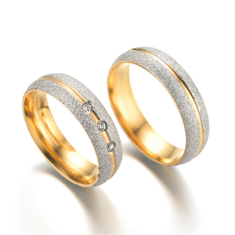 Wholesale  two-color stainless steel couple ring