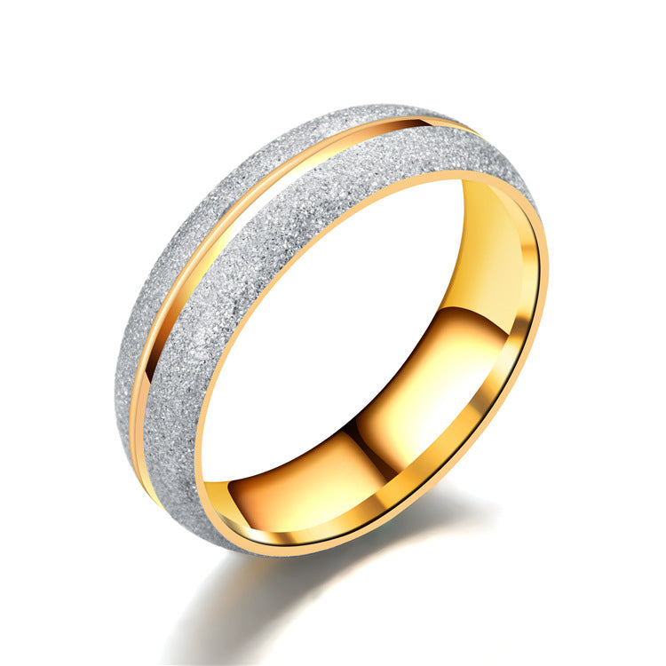 Wholesale  two-color stainless steel couple ring