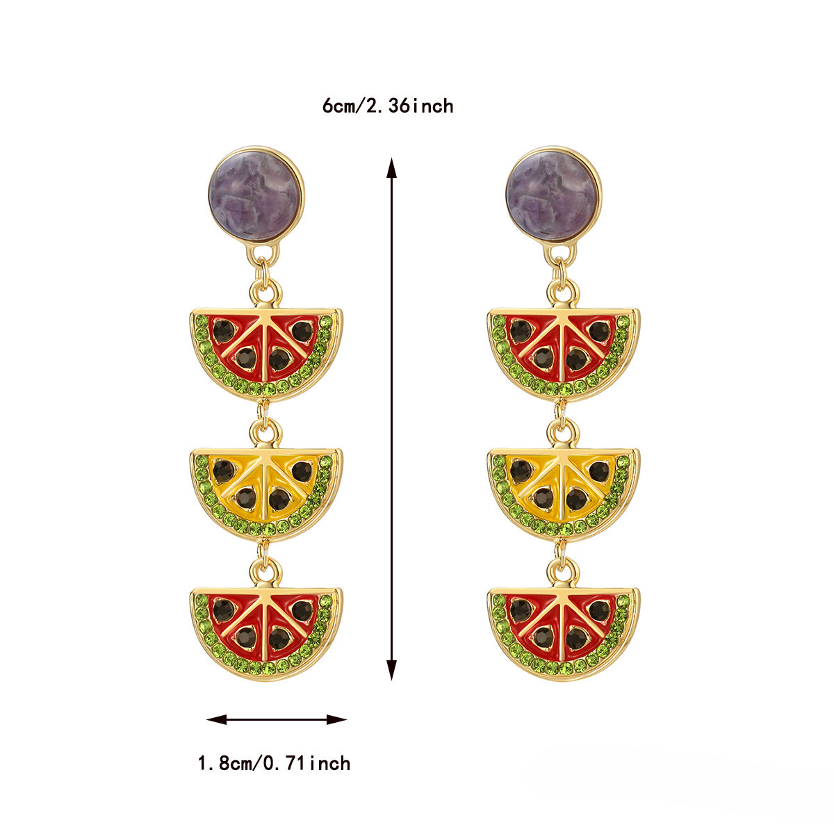 Wholesale Summer Party Fruit Watermelon Earrings ACC-ES-KJ007