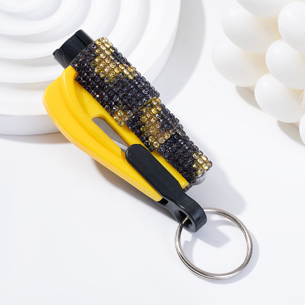 Wholesale Mini Car Hammer Seat Belt Release Keychain with Drill ACCVIP-KC-ZhiYa013