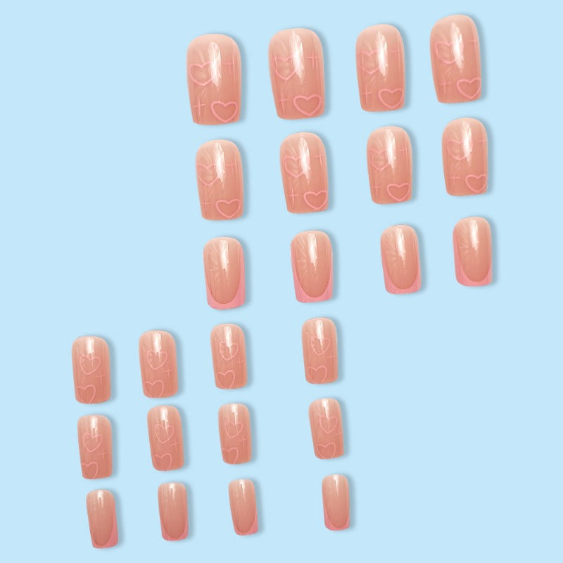 Wholesale 24 Pieces/box Valentine's Day Pink Love Star Nails Kits Nail Stickers ACC-NS-QXJ055