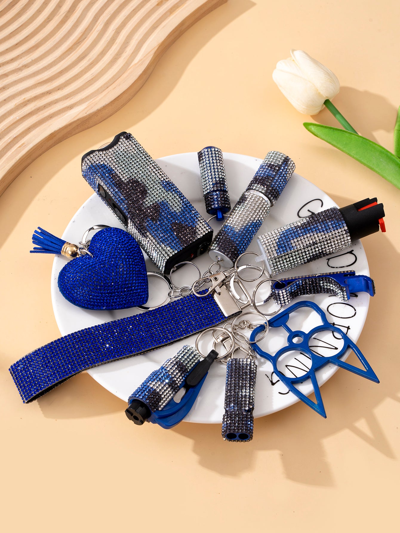 Wholesale Outdoor DIY Keychain 11-piece Set Jewelry Accessories Bottle Convenient Keychain Pendant ACCVIP-KC-ZhiYa020