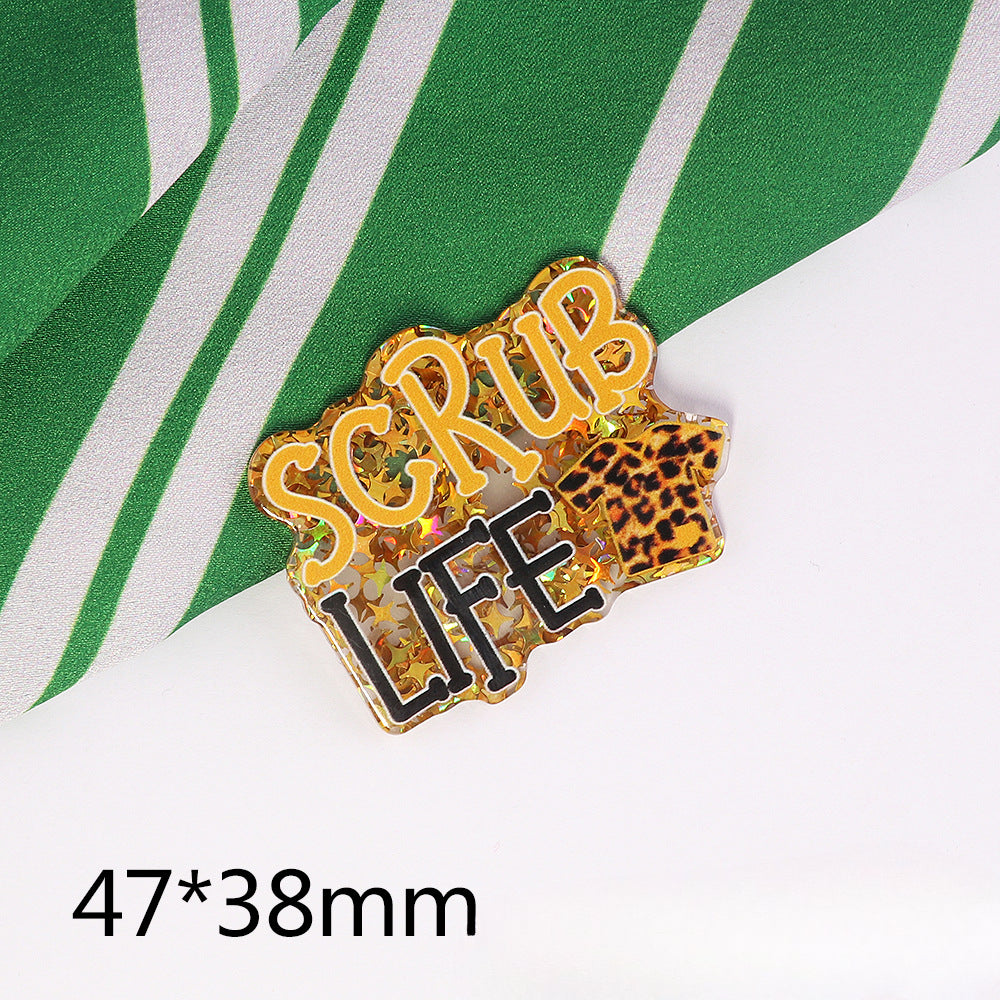 Wholesale 10pcs DIY Flatback Cartoon Medical Acrylic Flatback Badge Reels Retractable Keychain DIY Accessories ACC-FK-OuYe012