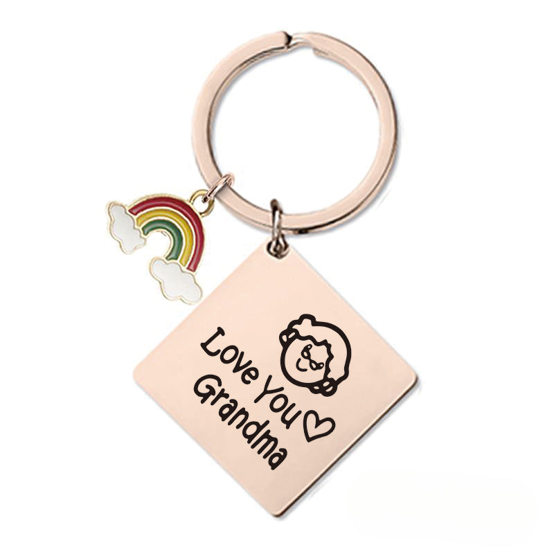 Wholesale Mother's Day Gift Metal Square Keychain ACC-KC-Ganggu007