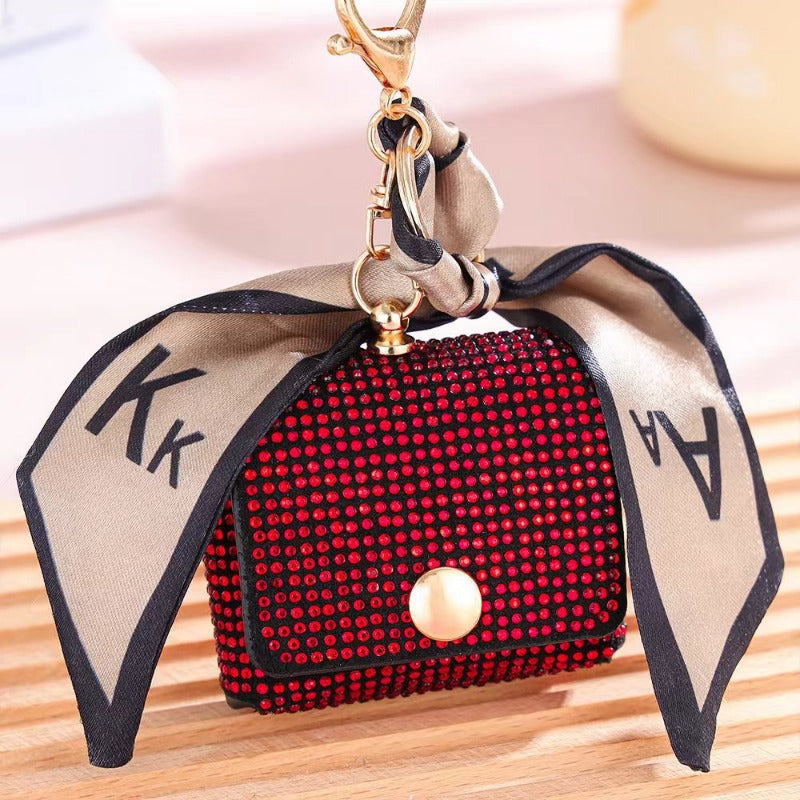 Wholesale Diamond Mini Bag Coin Purse Keychain ACC-KC-Aofei001