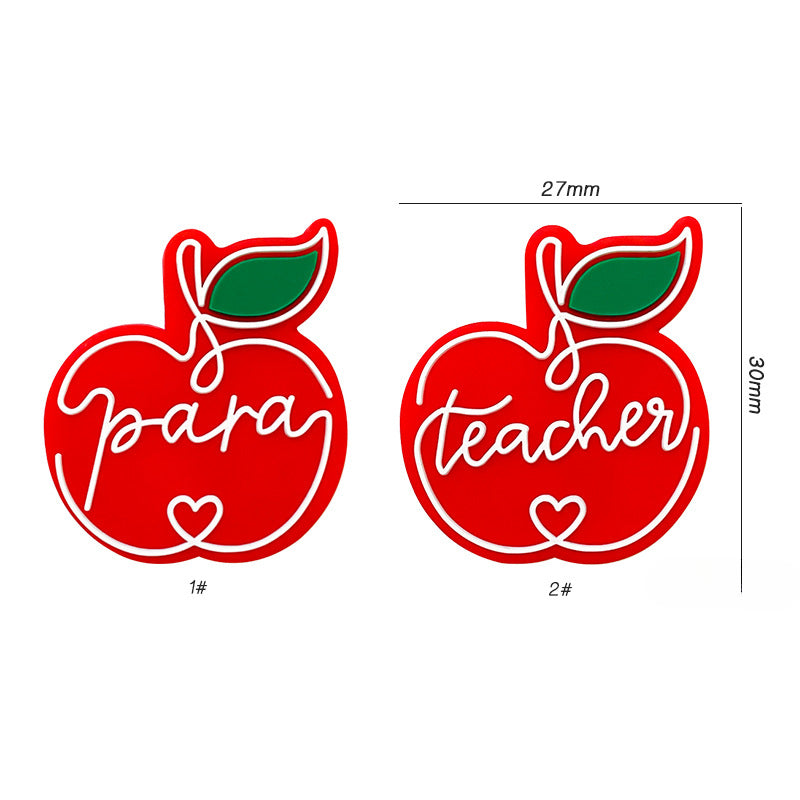 Wholesale 10pcs Cartoon Apple Silicone Beads Focal Beads DIY Bead Pen Accessories ACC-BDS-WDX210