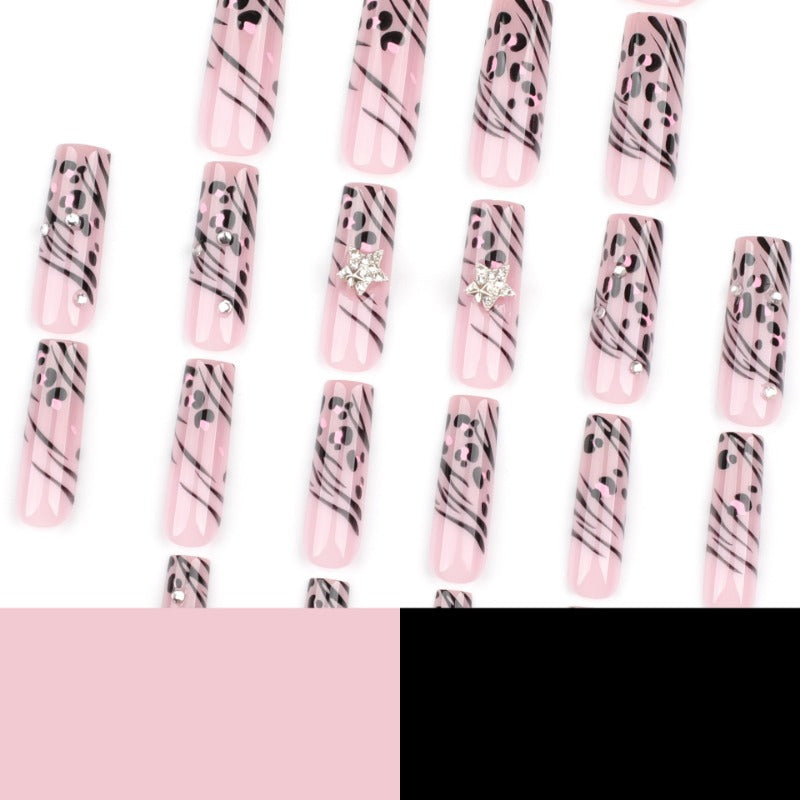 Wholesale 24 Pieces/box Leopard Star Nails Kits Nail Stickers ACC-NS-LeFan246