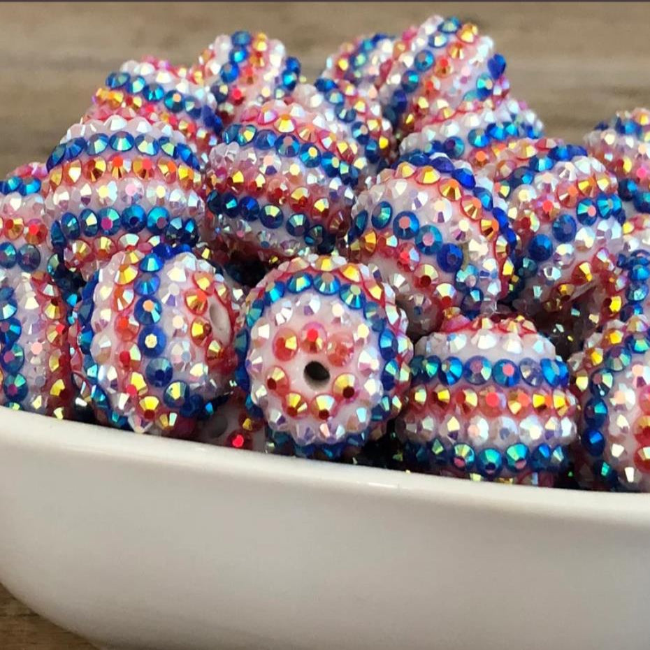 Wholesale 5pcs Resin 20MM Rhinestone Acrylic Beads ACC-BDS-NiJia032