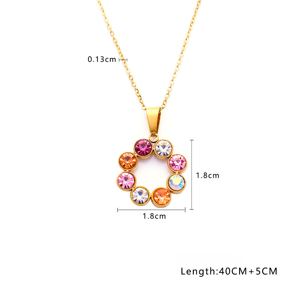 Wholesale Gold Vintage Pearl Heart Shaped Love Titanium Steel Pendant Necklace ACC-NE-Feif002