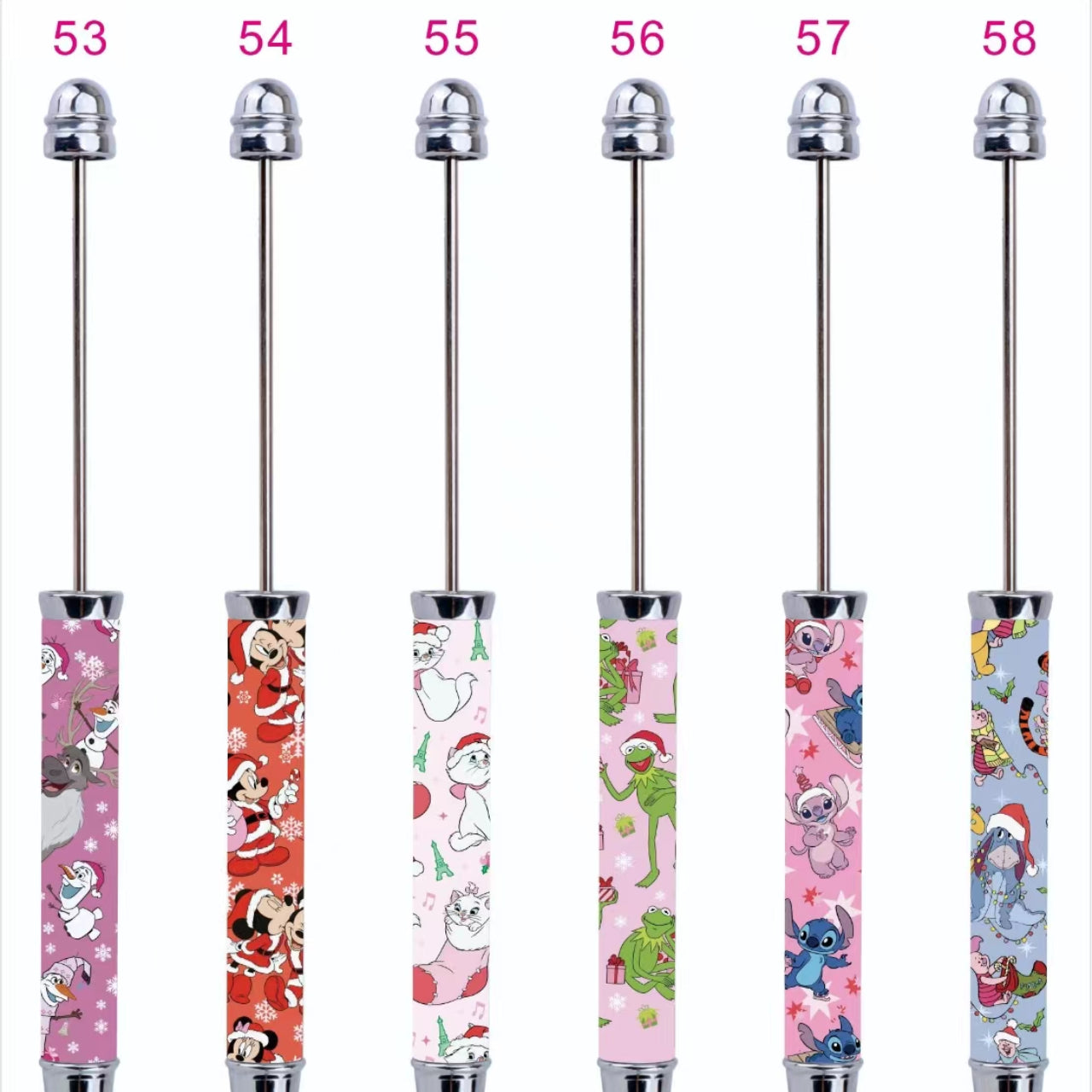 Wholesale 10pcs Beadable Pens Cartoon Sticker Bead Pen Print Pattern DIY Bead Pen ACCVIP-PN-CY002