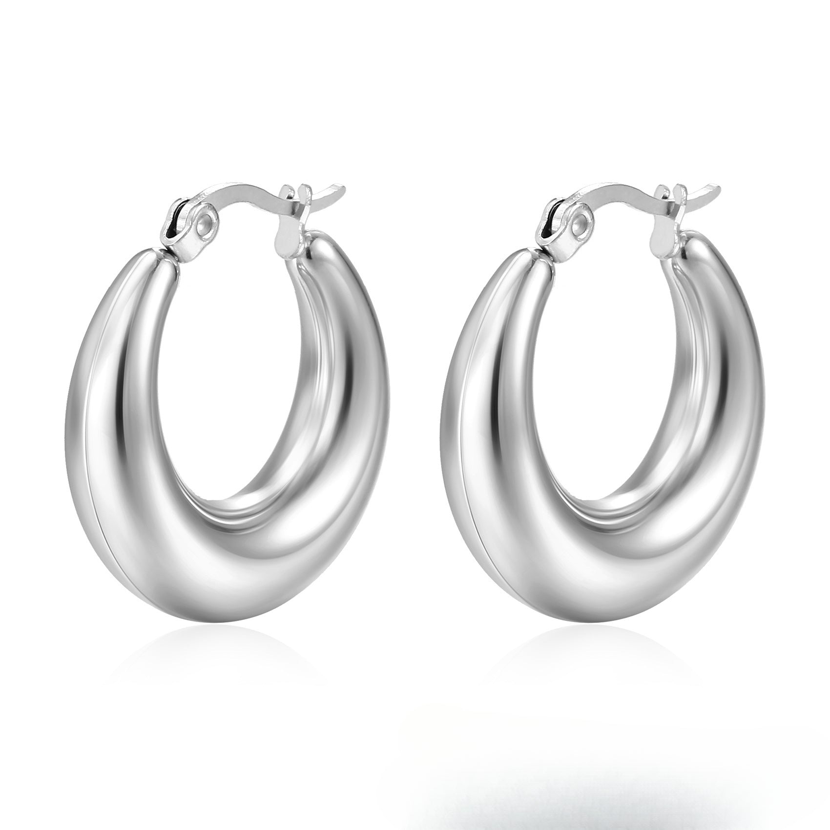 Wholesale 18K Gold Titanium Steel Horn Polished Irregular Earrings ACC-ES-HanLi001