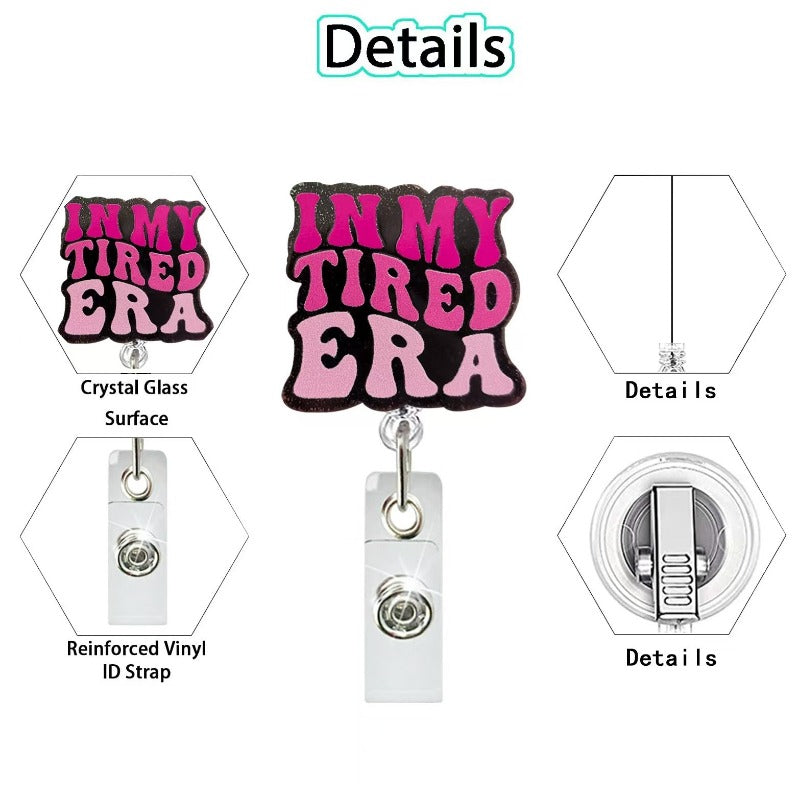 Wholesale Acrylic Glitter Master Retractable Badge Reel Keychain ACC-KC-LingYu015