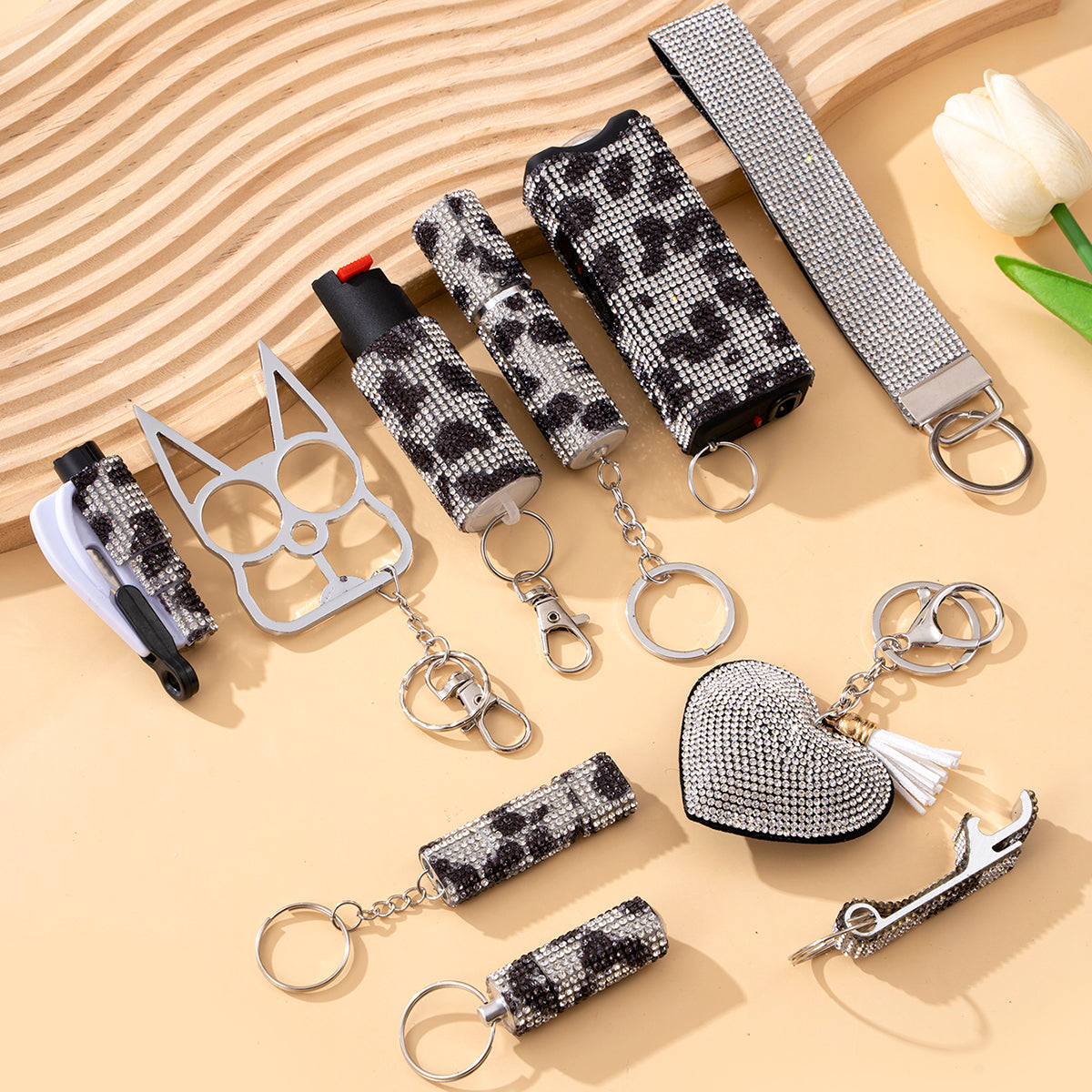 Wholesale Outdoor DIY Keychain 11-piece Set Jewelry Accessories Bottle Convenient Keychain Pendant ACCVIP-KC-ZhiYa020