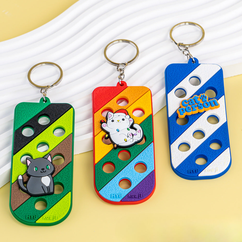 Wholesale 5pcs Luminous Fluorescent PVC Hole Keychains ACC-KC-KuaJi001