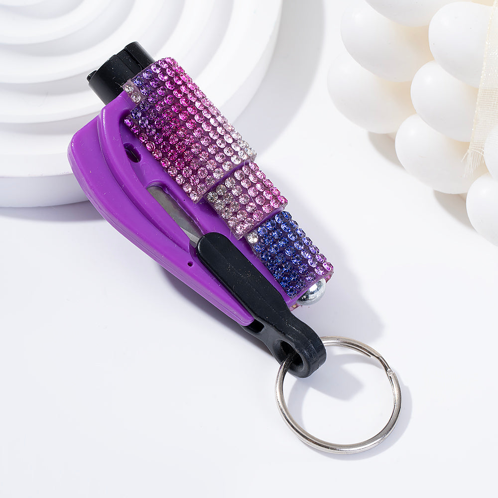 Wholesale Mini Car Hammer Seat Belt Release Keychain with Drill ACCVIP-KC-ZhiYa013