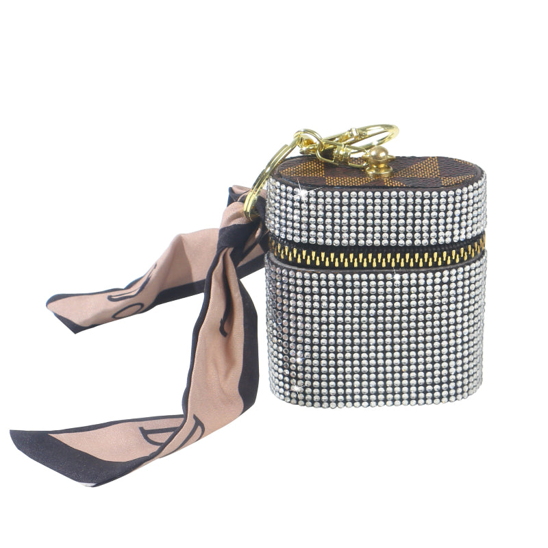 Wholesale Full Diamond Storage Wireless Keychains Wallet Earphone Case ACC-EPC-RuiJie002